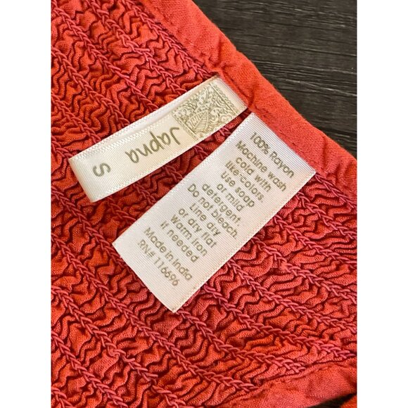 coral blouse sleeveless ruffle trim ruched pintuck coral racerback top Small - Picture 6 of 6